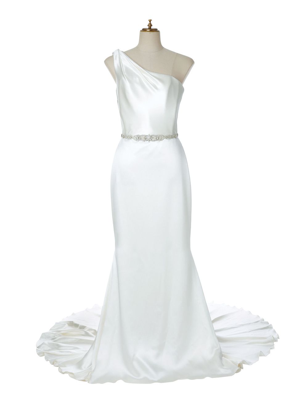 Clothing, Gown, Dress, Shoulder, Wedding dress, Bridal party dress, Bridal clothing, A-line, Strapless dress, Formal wear, 