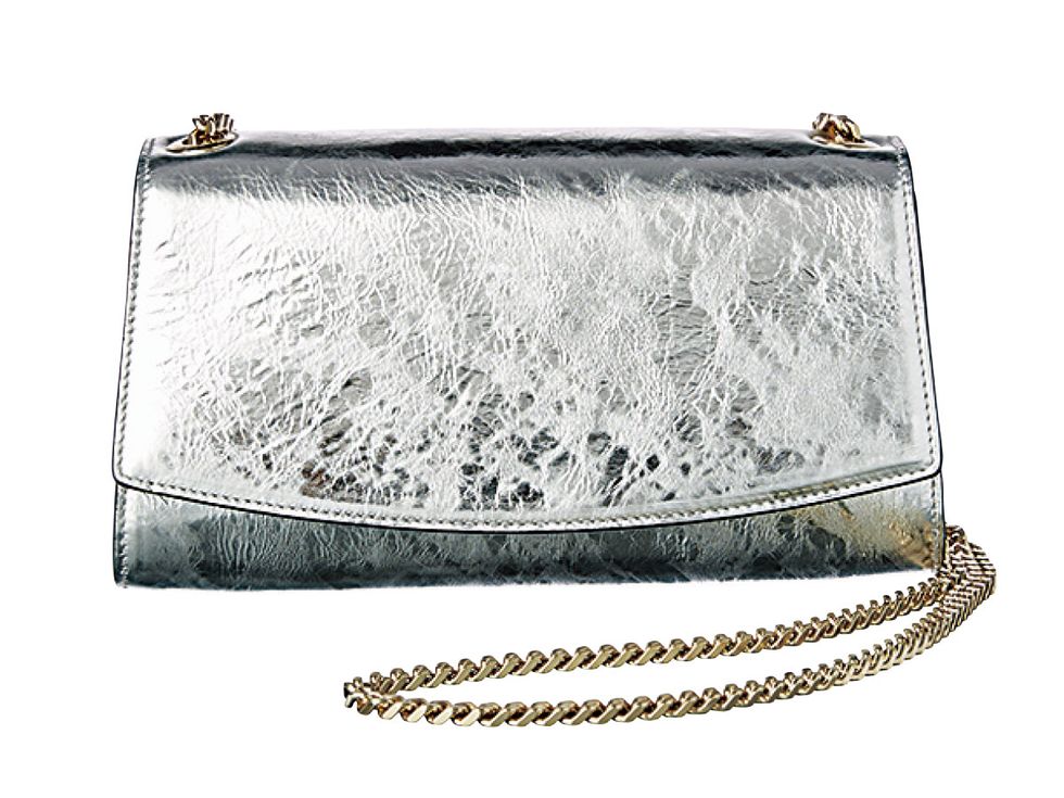 Bag, Handbag, Fashion accessory, Silver, Chain, Coin purse, Beige, Metal, Wristlet, Shoulder bag, 