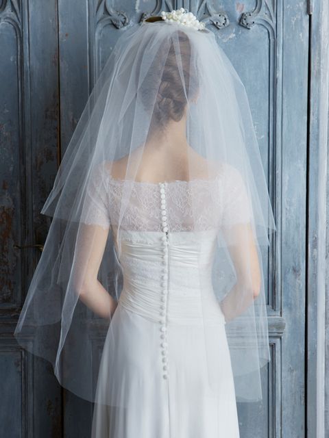 Clothing, Bridal veil, Bridal clothing, Veil, Dress, Sleeve, Bridal accessory, Shoulder, Bride, Textile, 