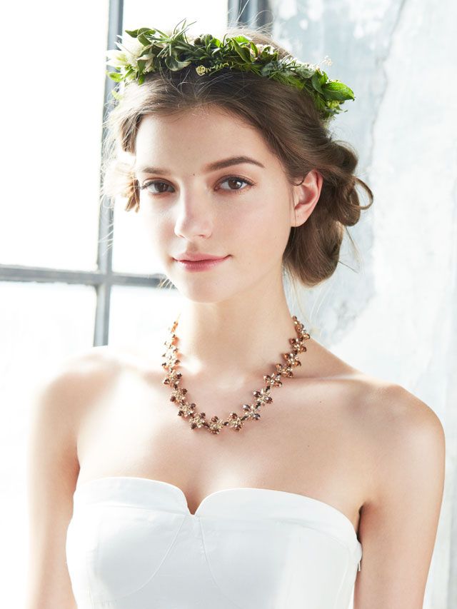 Clothing, Hairstyle, Skin, Shoulder, Strapless dress, Photograph, Joint, White, Bridal accessory, Bridal clothing, 