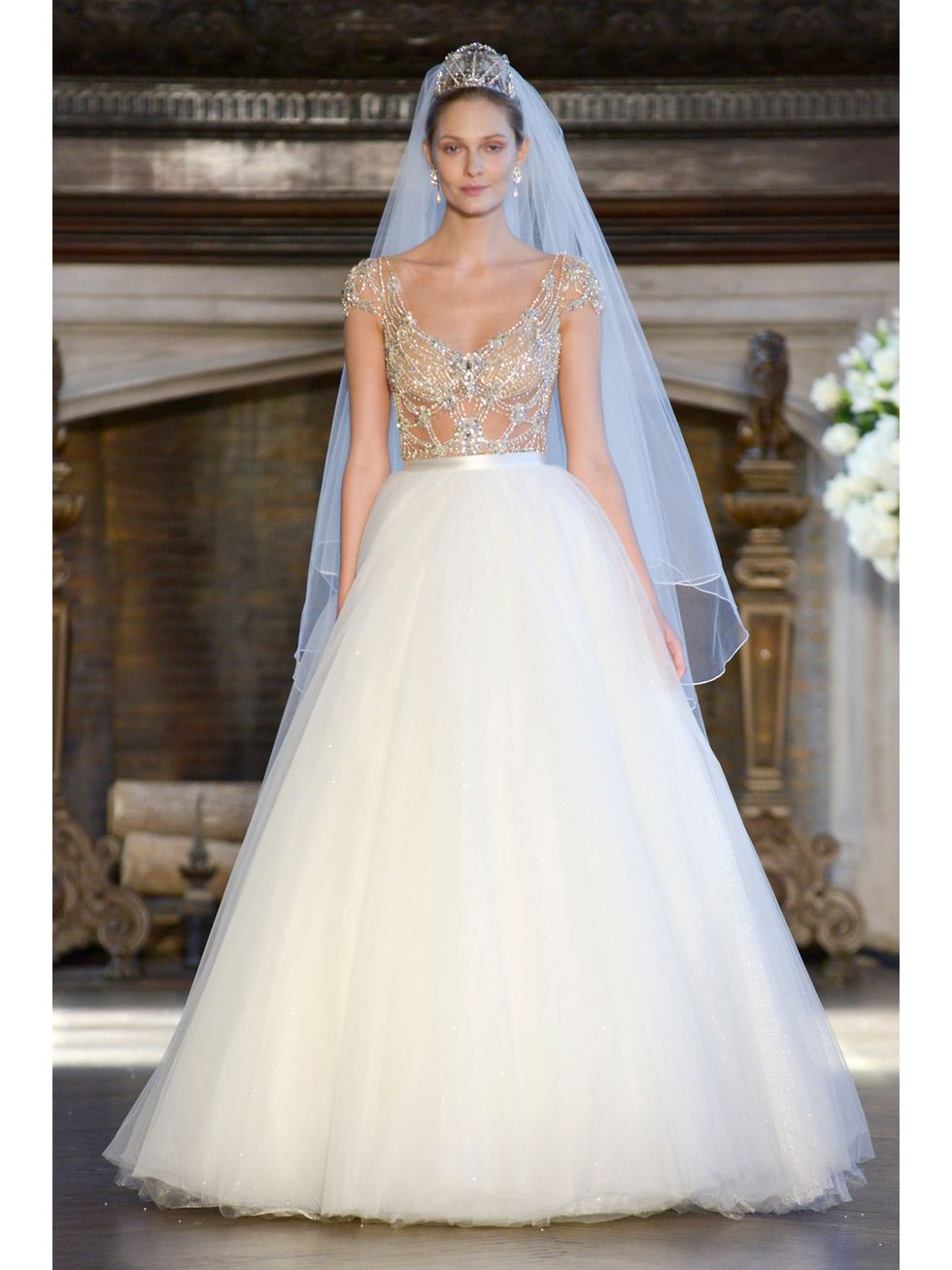 Gown, Wedding dress, Clothing, Dress, Bride, Shoulder, Photograph, Bridal clothing, A-line, Strapless dress, 
