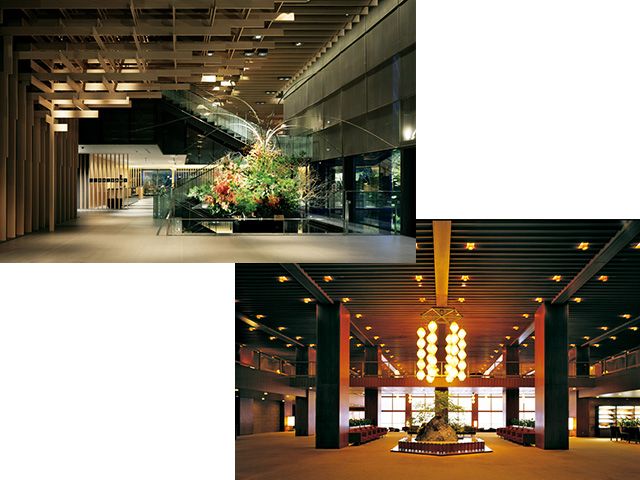 Lighting, Interior design, Ceiling, Interior design, Decoration, Lobby, Light fixture, Design, Column, 