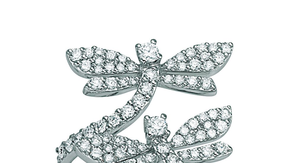 Diamond, Fashion accessory, Jewellery, Dragonflies and damseflies, Silver, Engagement ring, Brooch, Metal, Ring, Platinum, 