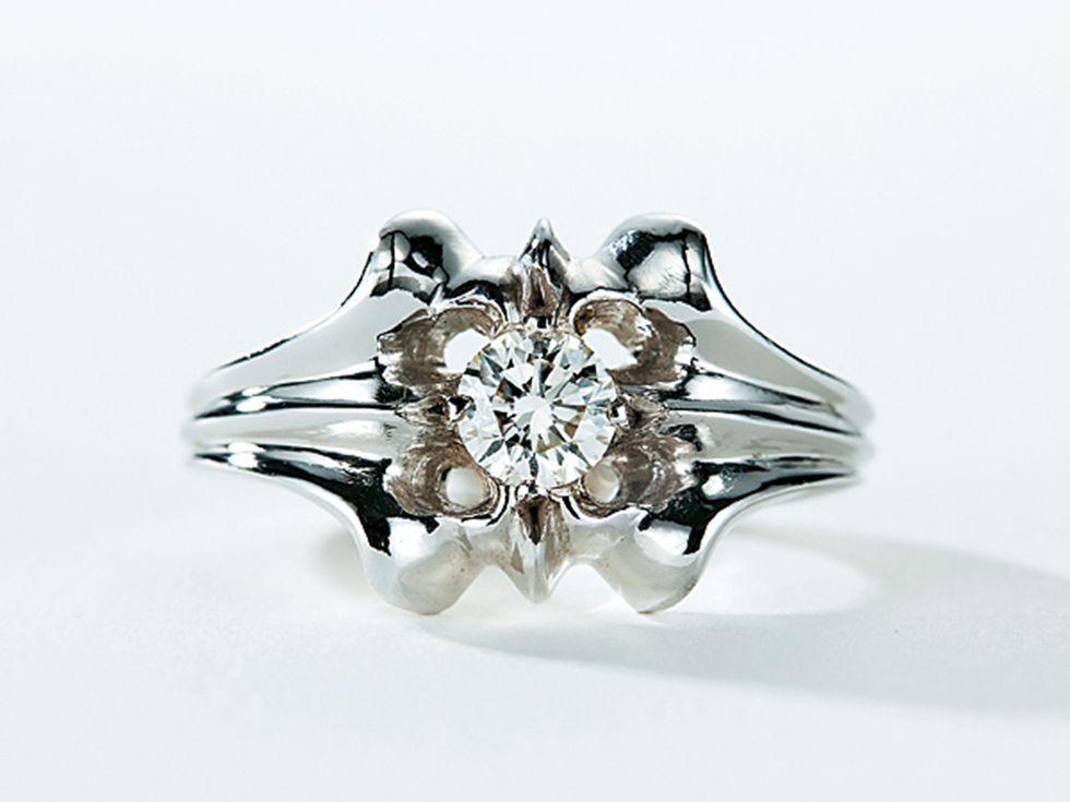 Engagement ring, Jewellery, Ring, Fashion accessory, Diamond, Platinum, Gemstone, Silver, Metal, Body jewelry, 