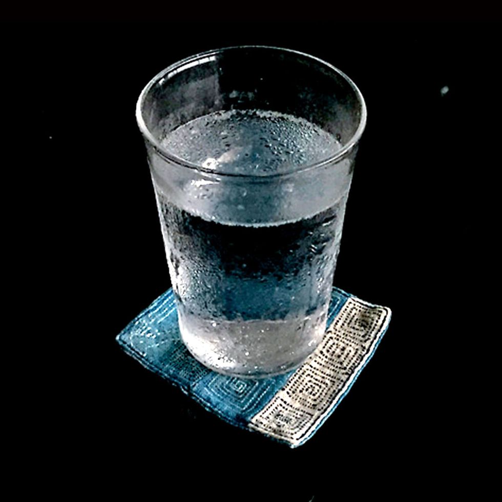 Water, Blue, Glass, Highball glass, Ice cube, Drink, Liquid, Still life photography, Transparent material, Old fashioned glass, 