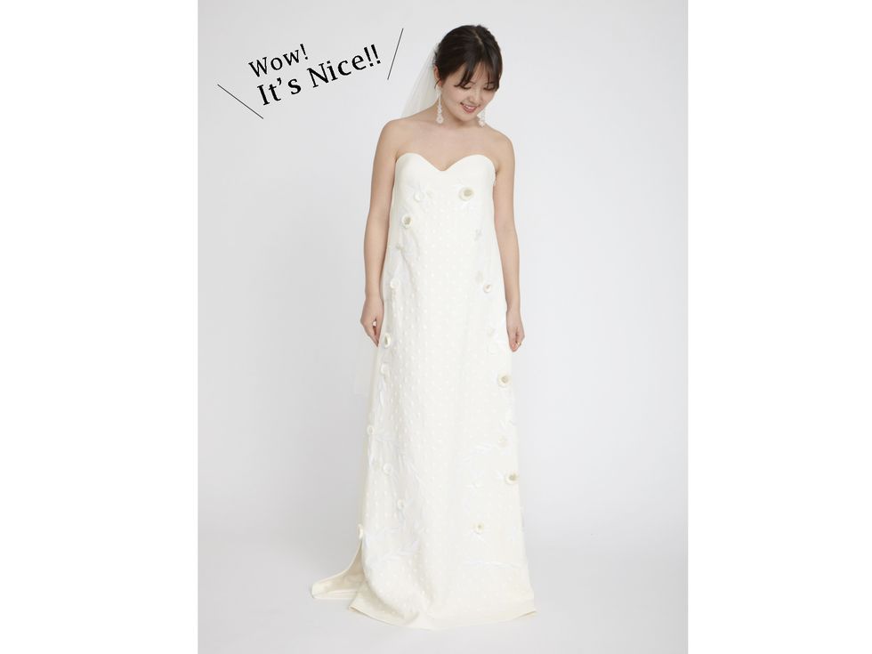 Gown, Clothing, Dress, Shoulder, Wedding dress, Bridal party dress, Bridal clothing, A-line, Strapless dress, Ivory, 