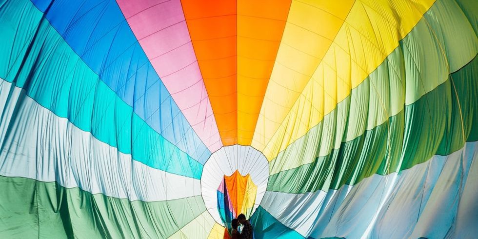Blue, Yellow, Fun, Green, Infrastructure, Orange, Colorfulness, Recreation, Leisure, Hot air ballooning, 