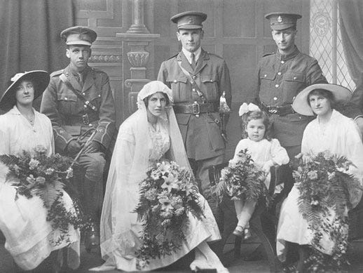 Photograph, People, Standing, Vintage clothing, Family, Photography, Monochrome, Ceremony, 