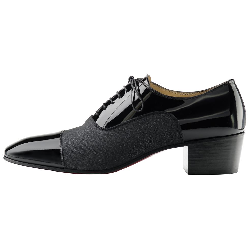 Footwear, Shoe, Black, Dress shoe, Oxford shoe, Mary jane, High heels, Dancing shoe, Formal wear, Athletic shoe, 