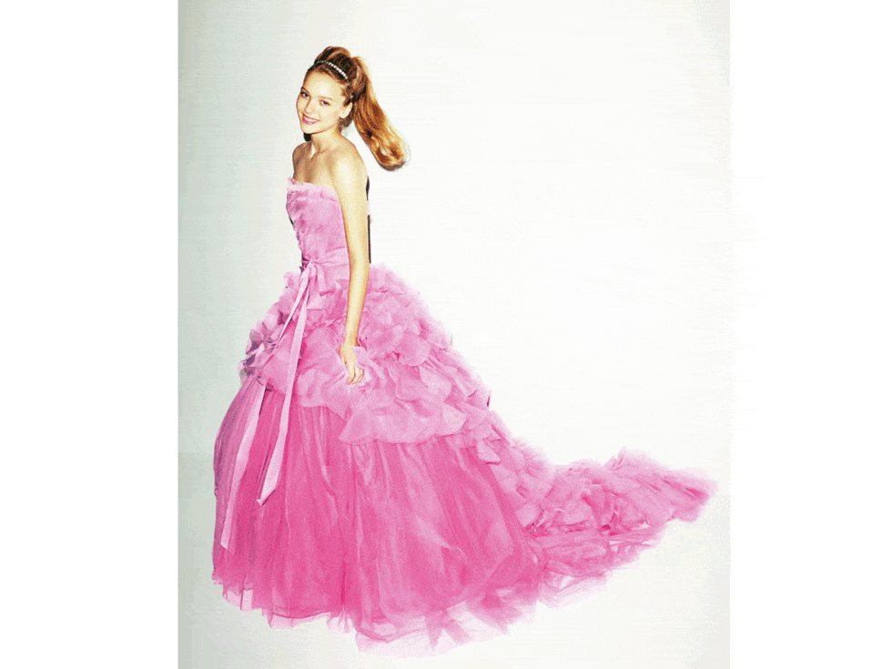 Dress, Magenta, Pink, Formal wear, One-piece garment, Gown, Day dress, Fashion, Waist, Embellishment, 