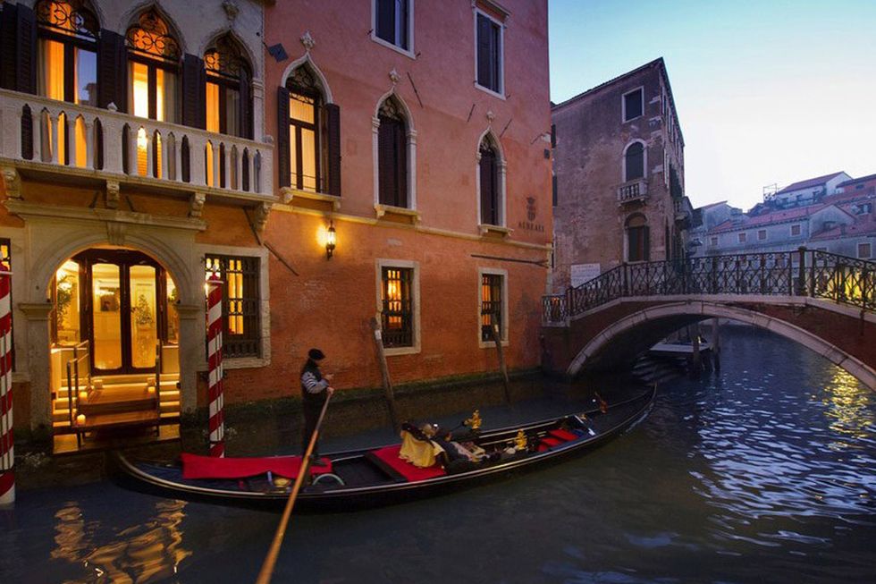 Gondola, Water transportation, Waterway, Boat, Canal, Vehicle, Watercraft, Night, Channel, Reflection, 