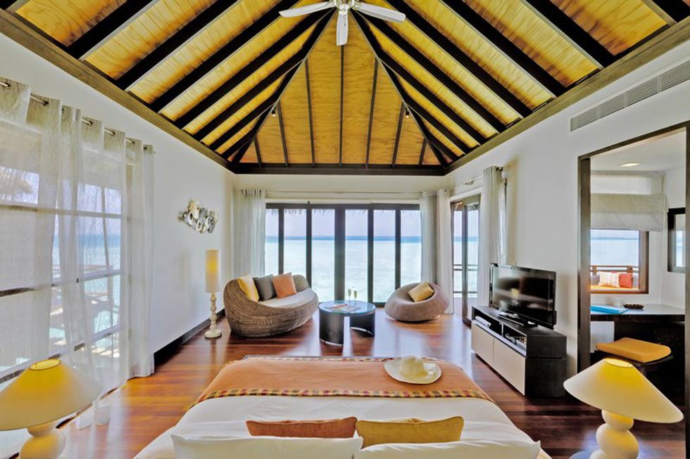 Room, Yellow, Interior design, Wood, Ceiling, Floor, Orange, Beam, Home, Interior design, 