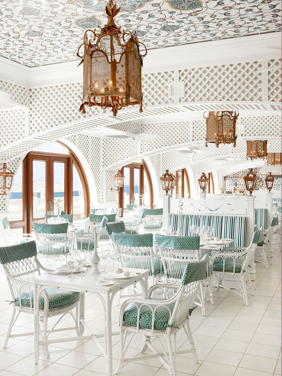 Furniture, Table, Teal, Chandelier, Turquoise, Linens, Aqua, Tablecloth, Light fixture, Home accessories, 