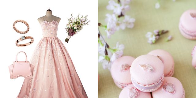 Pink, Dress, Gown, Peach, Bridal party dress, A-line, 