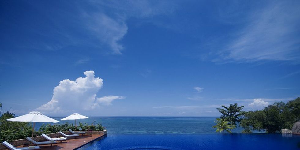 Swimming pool, Sky, Blue, Property, Resort, Vacation, Sea, Azure, Water, Caribbean, 