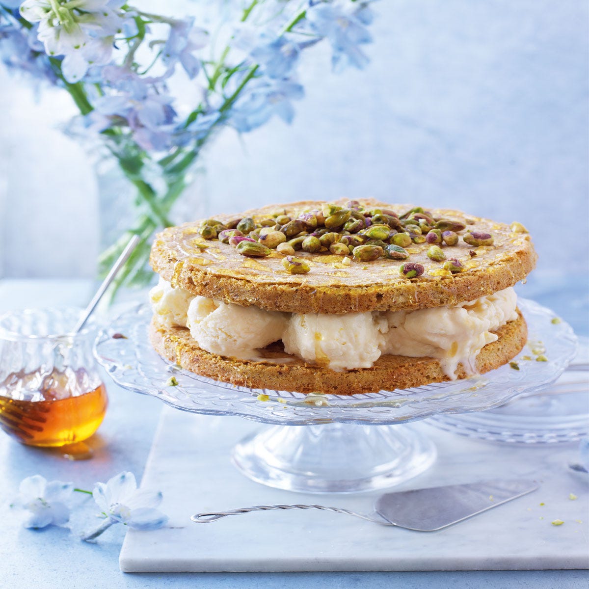 Pistachio And Honey Ice Cream Cake Frozen Dessert Recipes