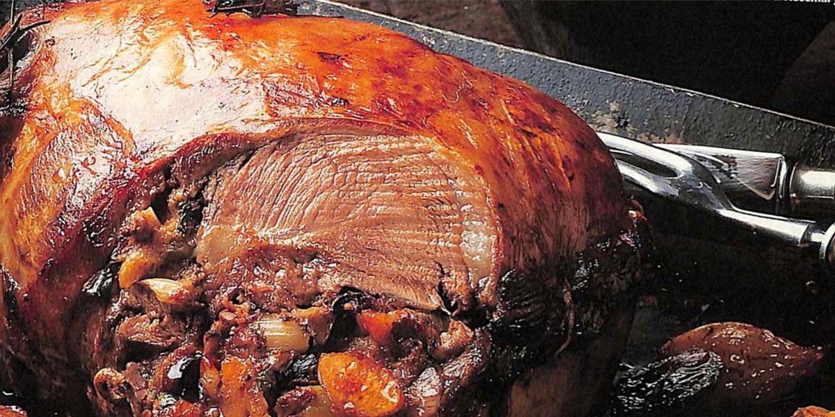 Boned shoulder of lamb with garlic and rosemary - lamb recipe