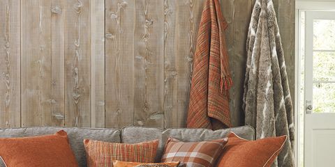 Wood, Brown, Interior design, Room, Textile, Pillow, Orange, Home, Cushion, Linens, 