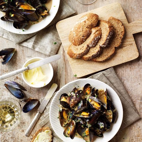 Creamy Guinness mussels