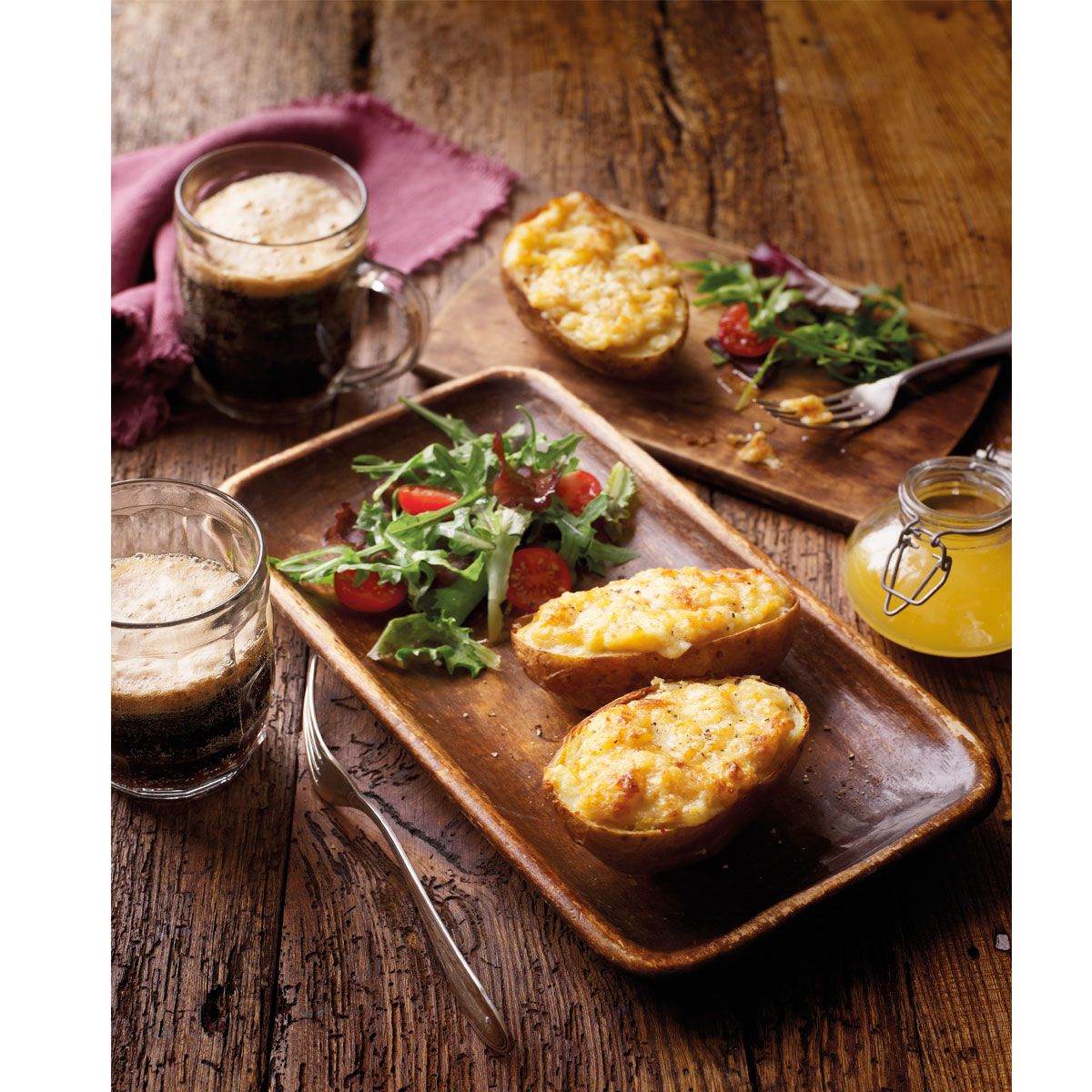 25 Of Our Best Potato Recipes   Baked Potatoes On Board Rarebit Baked Potato Food Good Housekeeping UK 