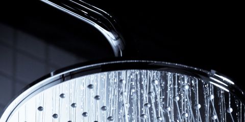 Fluid, Liquid, Shower head, Plumbing fixture, Transparent material, Steel, Silver, Shower, Cleanliness, Bathroom, 