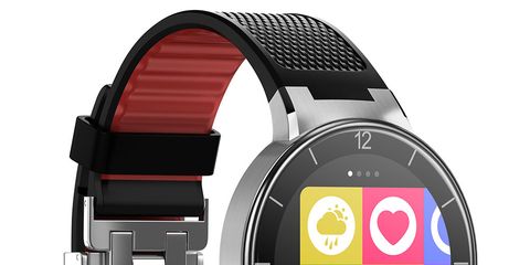 Product, Technology, Red, Magenta, Watch, Gadget, Circle, Watch accessory, Audio accessory, Brand, 