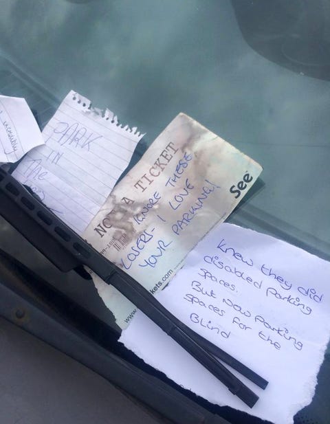 Car parked across two spaces receives scathing response from passers-by Car parked across two spaces receives scathing response from passers-by