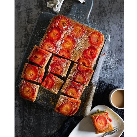 best easy baking recipes plum and almond tray bake
