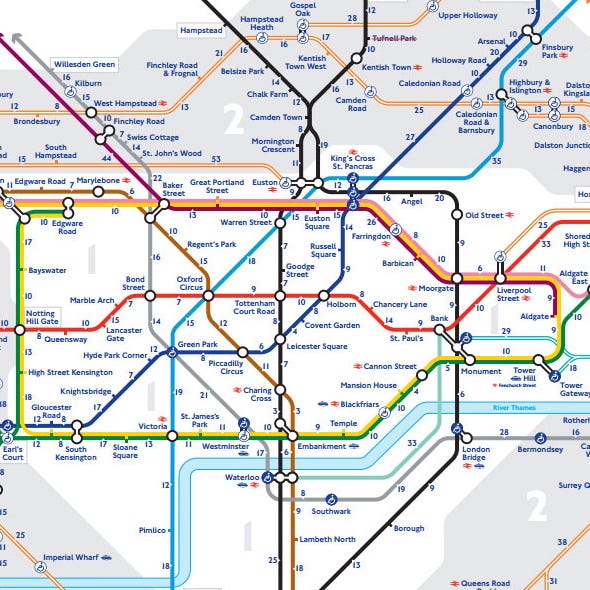 TfL releases walking map of the London Underground