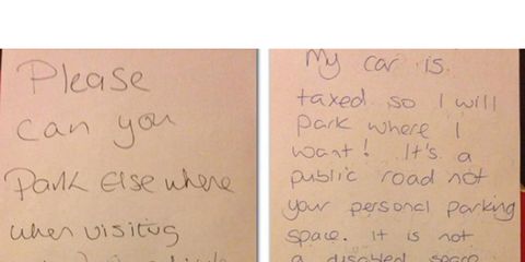 5 outrageous parking notes left by unimpressed drivers