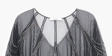 Sleeve, Textile, Collar, Neck, Pattern, Grey, Fashion design, Clothes hanger, Embellishment, Silver, 