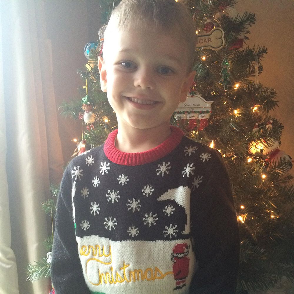 mum and son matching christmas jumpers