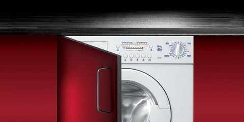 Red, Washing machine, Colorfulness, Line, Major appliance, Fixture, Carmine, Home appliance, Clothes dryer, Magenta, 
