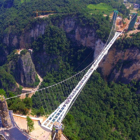 World’s highest glass bridge opens in China