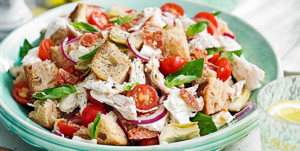 easy salad recipe - Panzanella artichoke salad