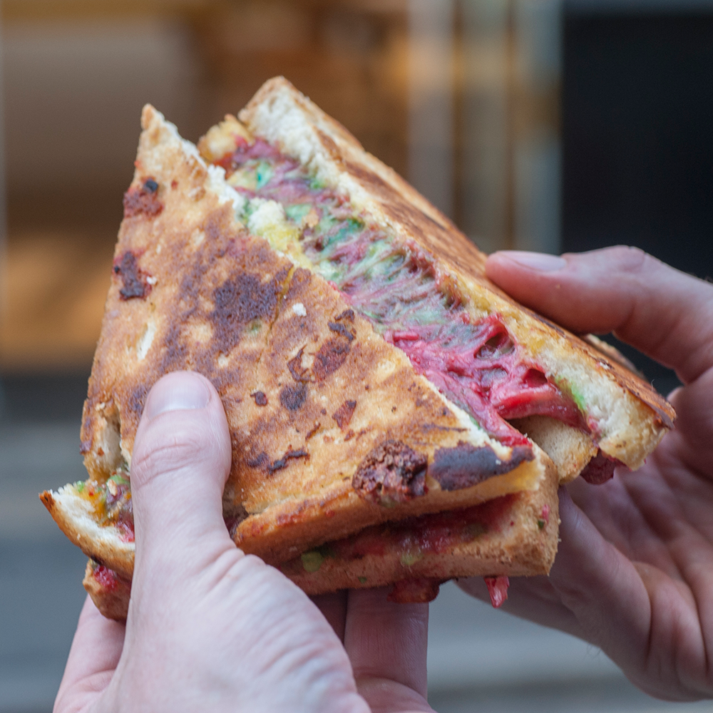 A Rainbow Mac N' Cheese Toastie Actually Exists