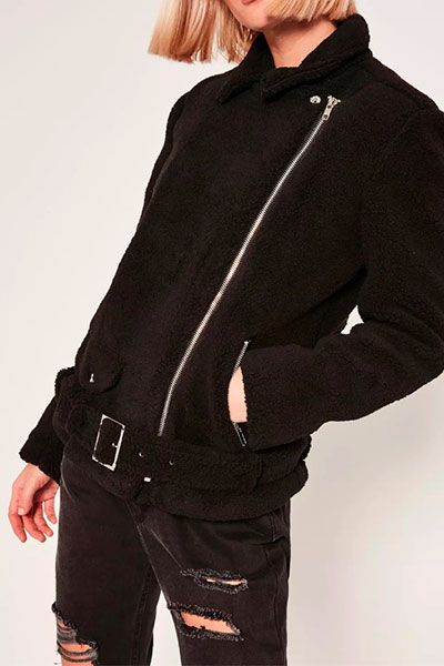 shearling biker jacket zara