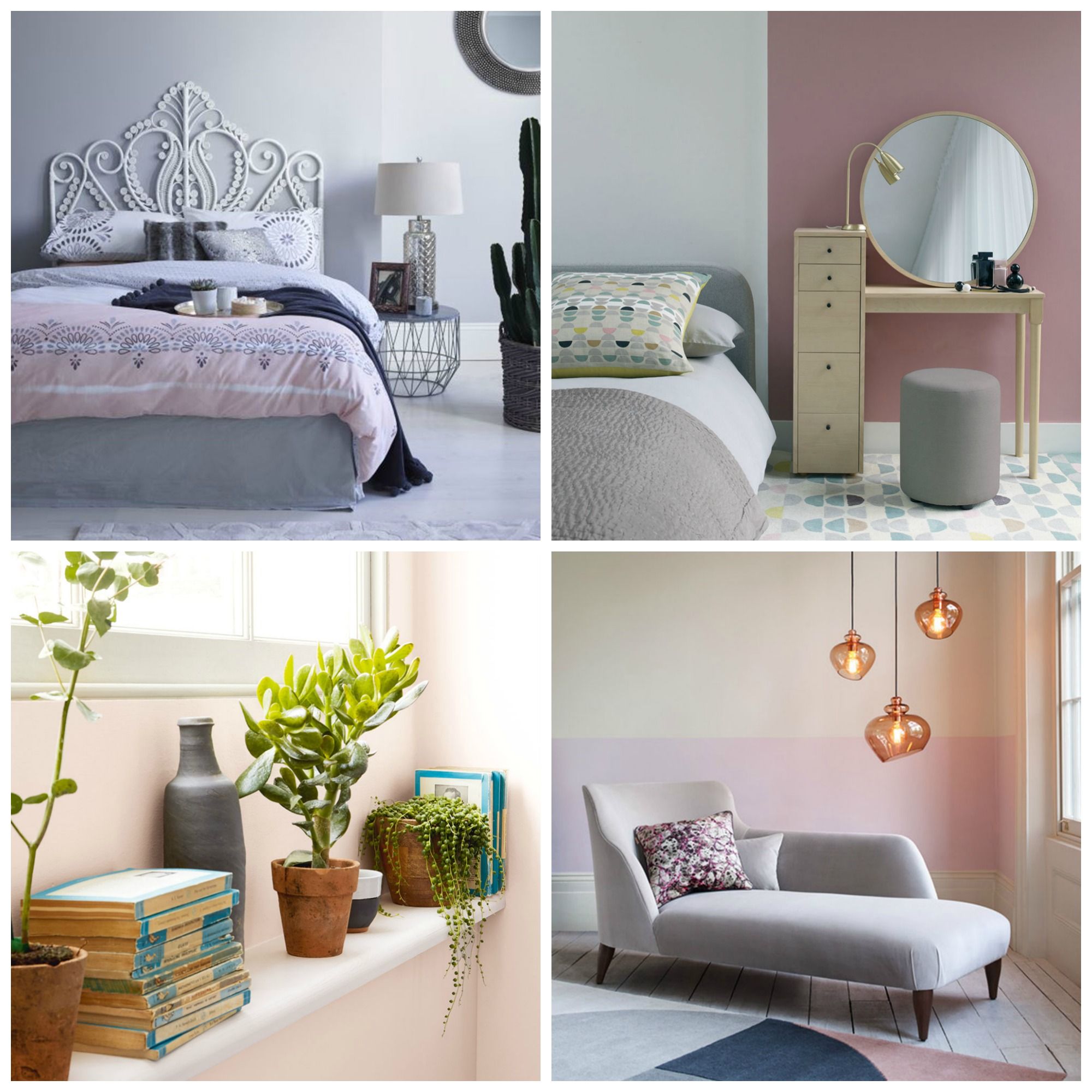 grey and baby pink room