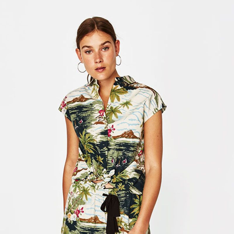 zara hawaiian shirt womens