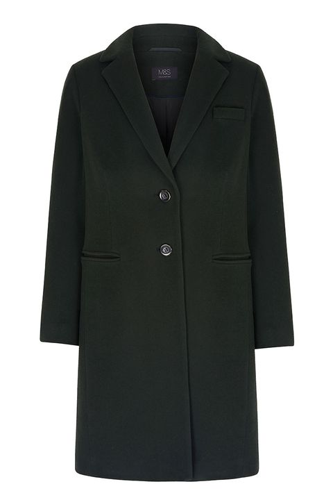 Marks & Spencer has launched a cashmere blend city coat in eight colours