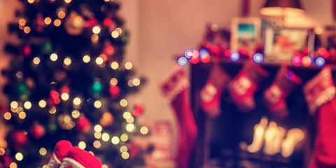 Christmas eve, Christmas, Red, Footwear, Santa claus, Christmas ornament, Christmas decoration, Christmas stocking, Leg, Christmas tree, 