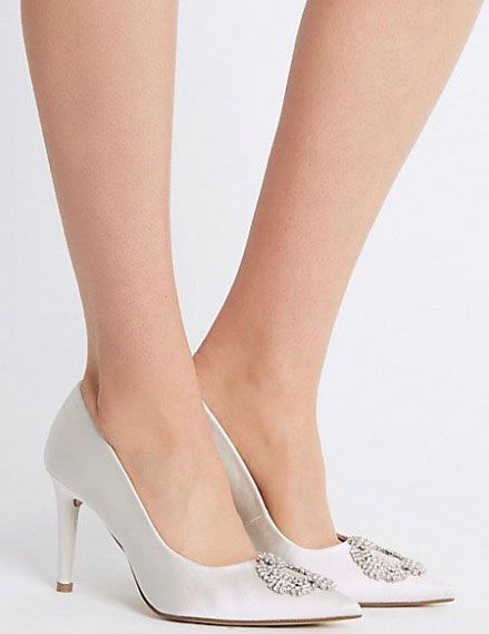 marks and spencer white pumps