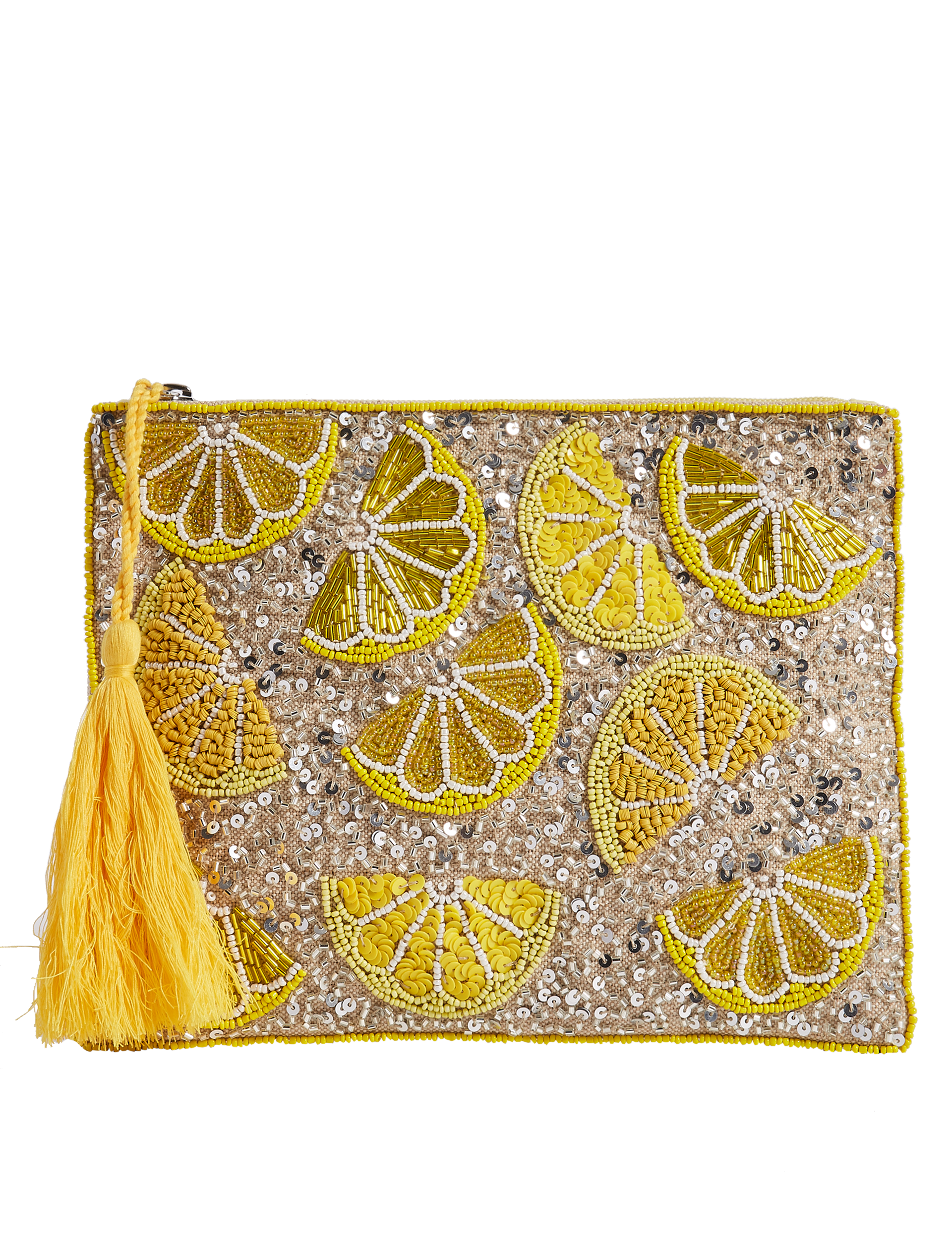 lemon clutch bag