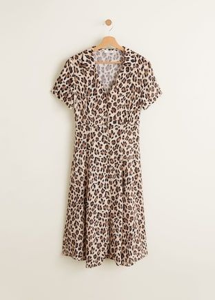 animal print dress mango
