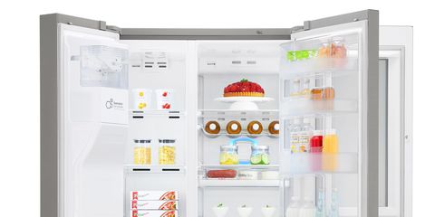 Refrigerator, Major appliance, Freezer, Kitchen appliance, Home appliance, Product, Room, Frozen food, Furniture, Cabinetry, 