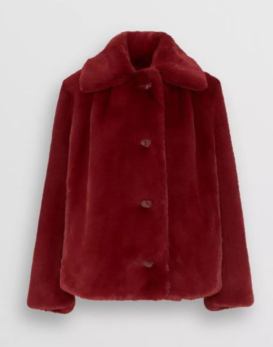 maroon burberry coat