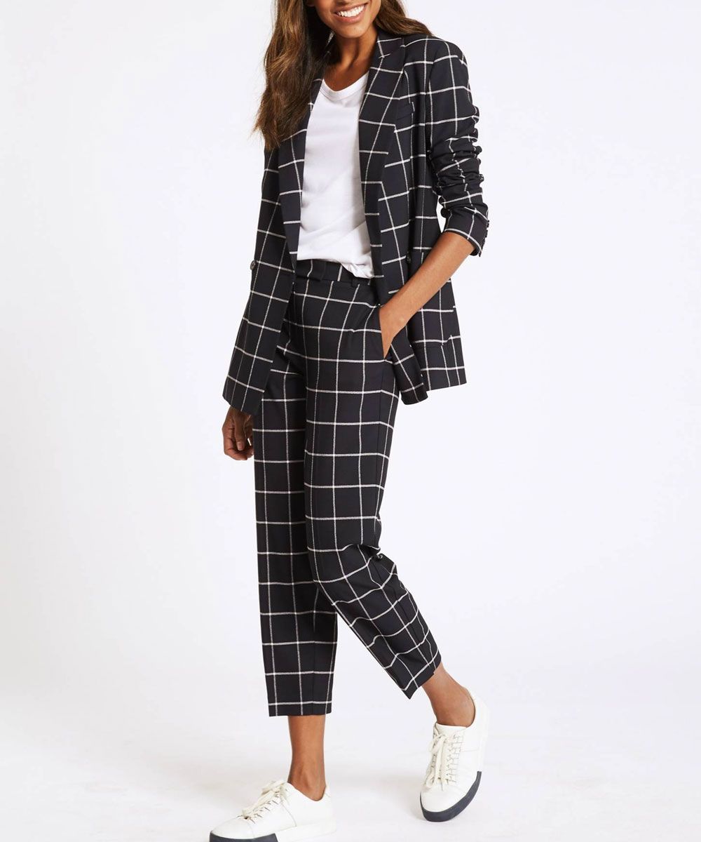 ladies checked suit