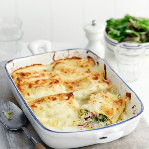 Ham and Artichoke Cannelloni