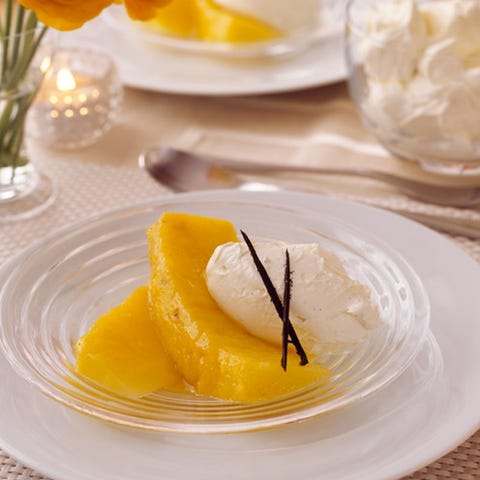 Sugared Pineapple With Vanilla Creme Fraiche