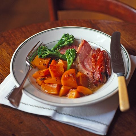 one pot gammon with squash and maple syrup